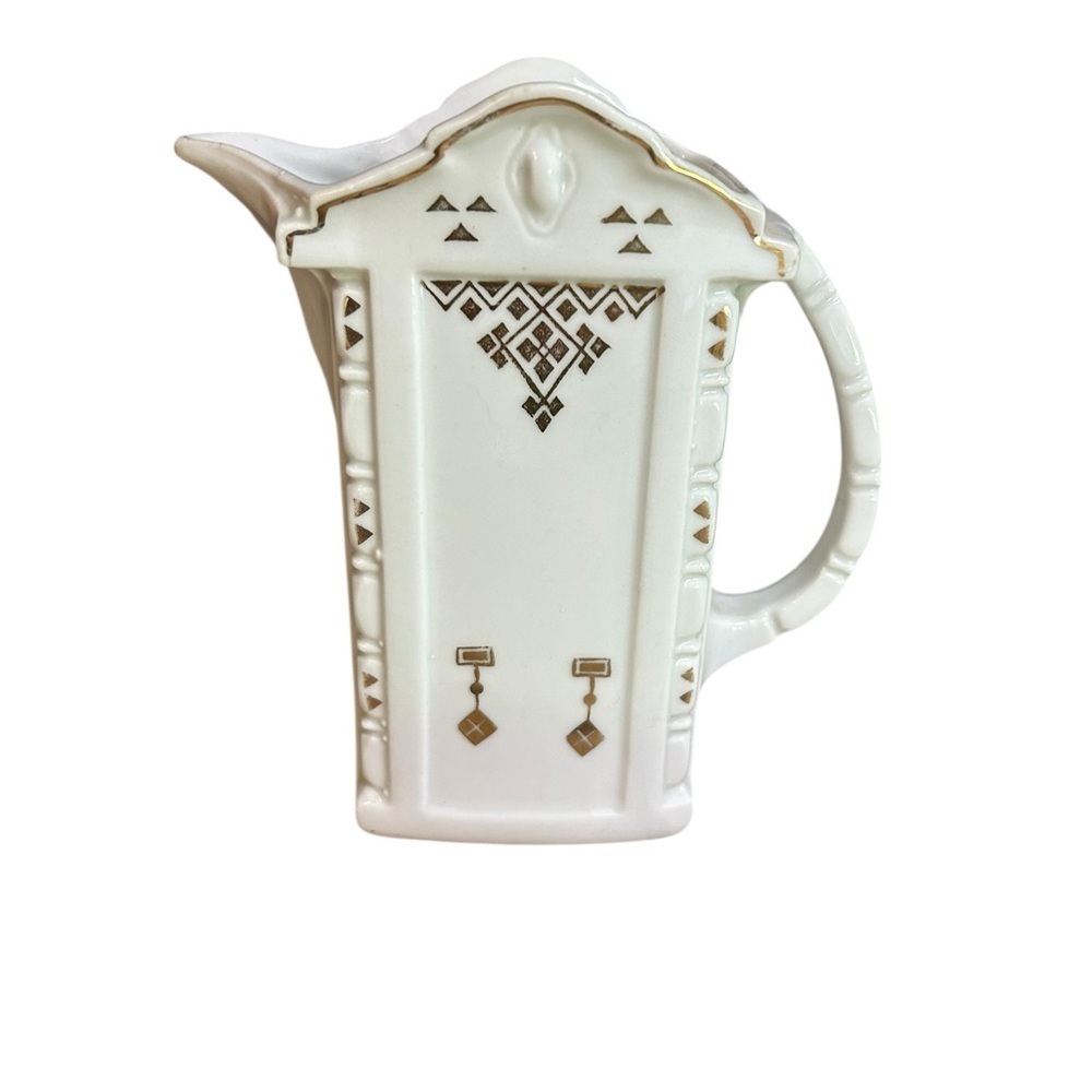 Antique Ironstone Creamer Pitcher Art Deco Handpainted - Picture 7 of 7
